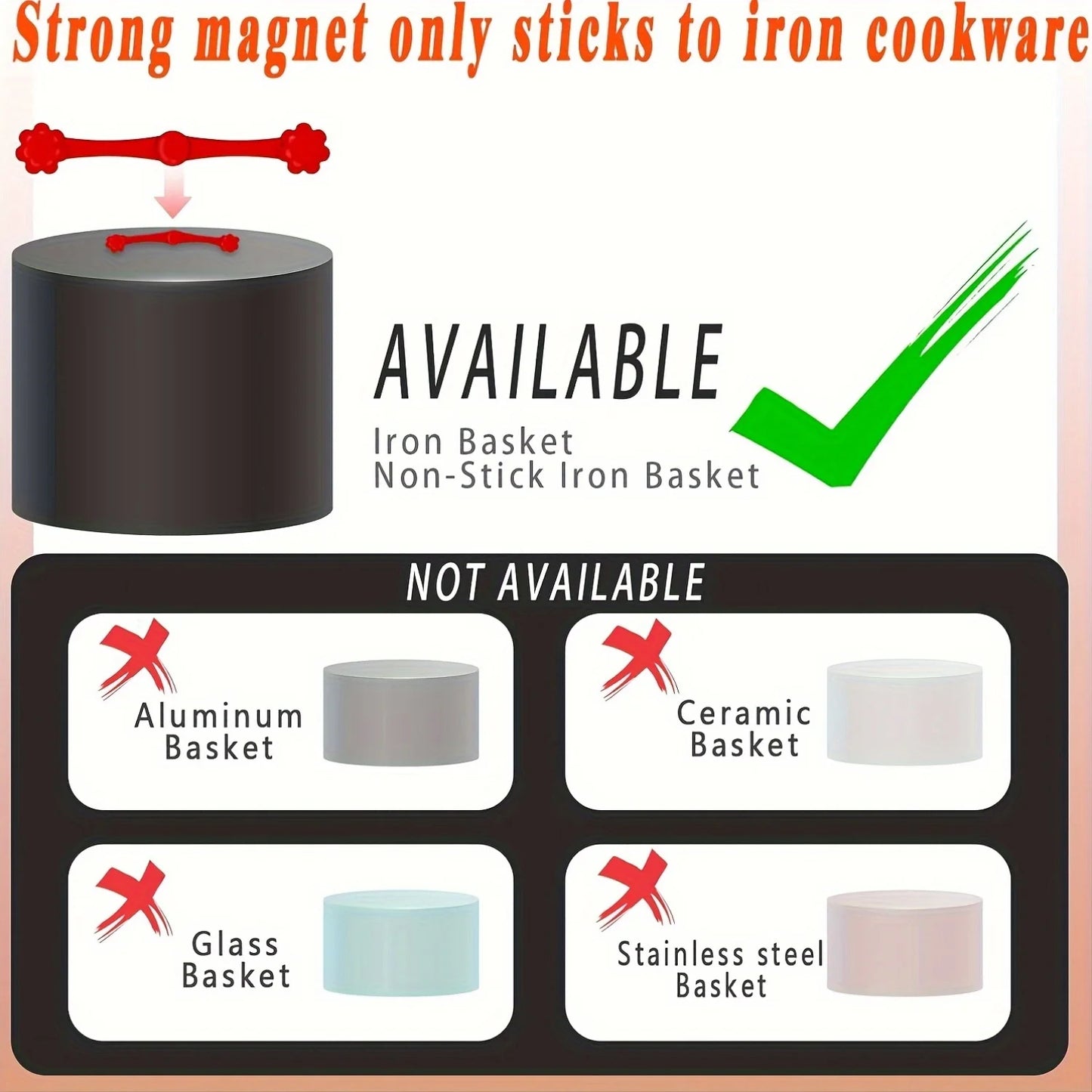 Juego de 1/2 hebillas de silicona magnéticas para freidora de aire para sujetar la freidora de aire, cerradura de papel pergamino, revestimientos desechables para evitar que el papel para quemar