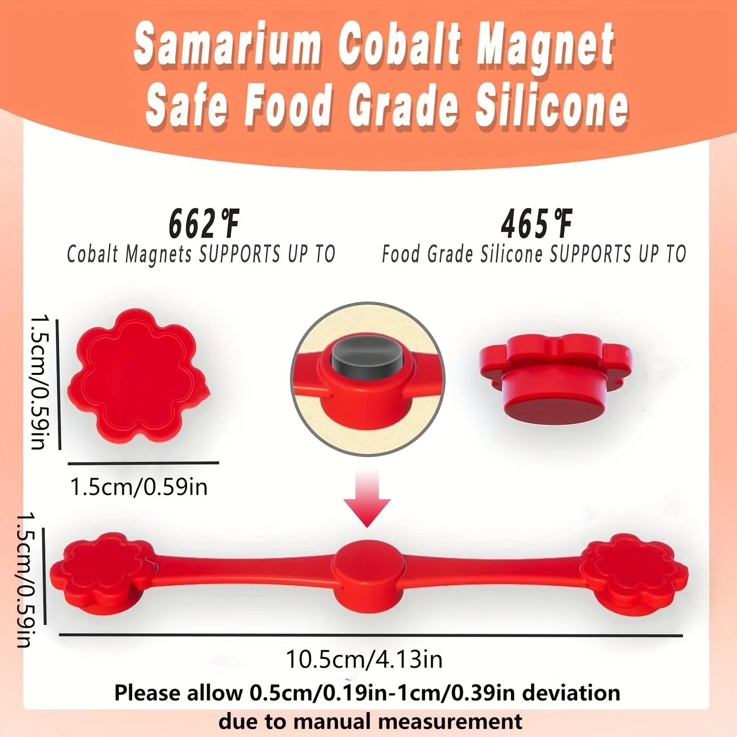 Juego de 1/2 hebillas de silicona magnéticas para freidora de aire para sujetar la freidora de aire, cerradura de papel pergamino, revestimientos desechables para evitar que el papel para quemar